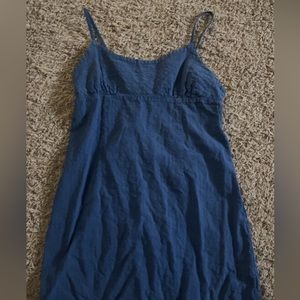 used once blue dress! open back and clasp zipper. size large fits like medium.